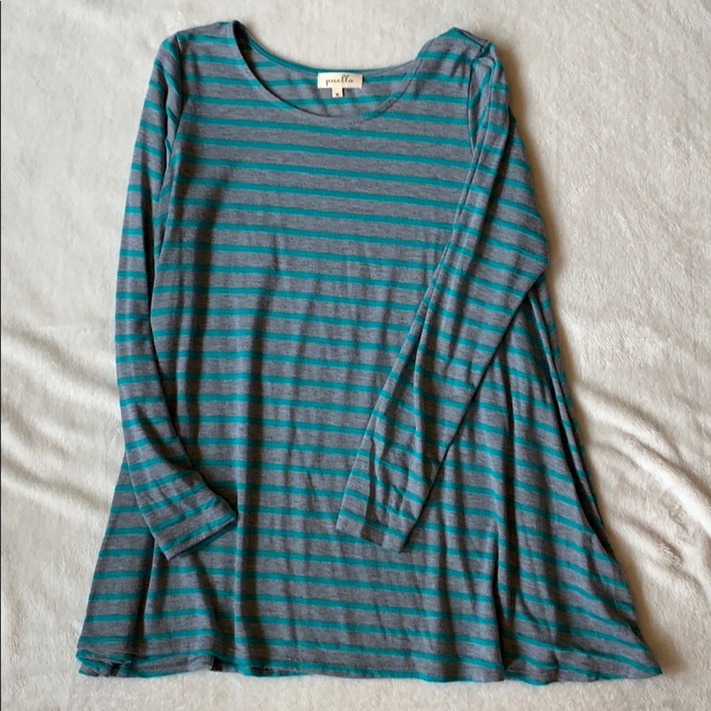 Grey & White Striped Shirt